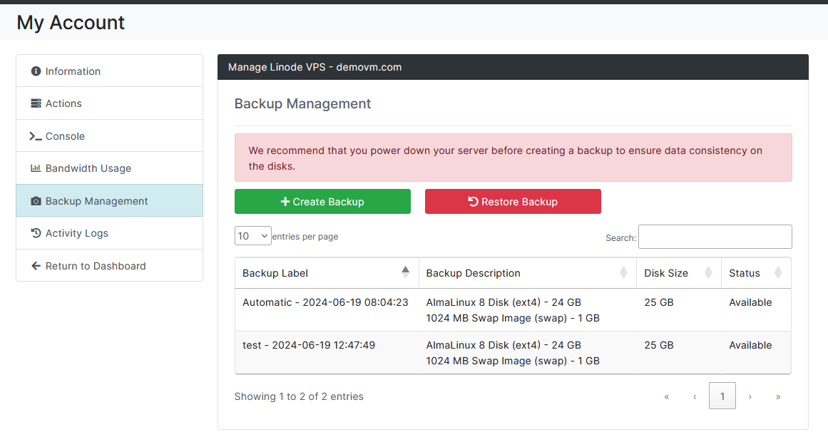 Linode Instance Automation Blesta Module