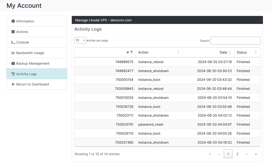 Blesta Module for Linode 