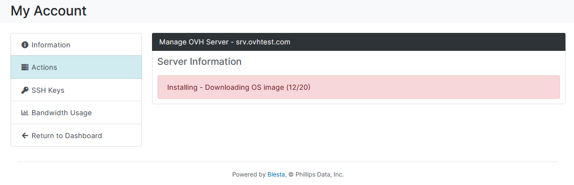 OVH Automation Blesta Module