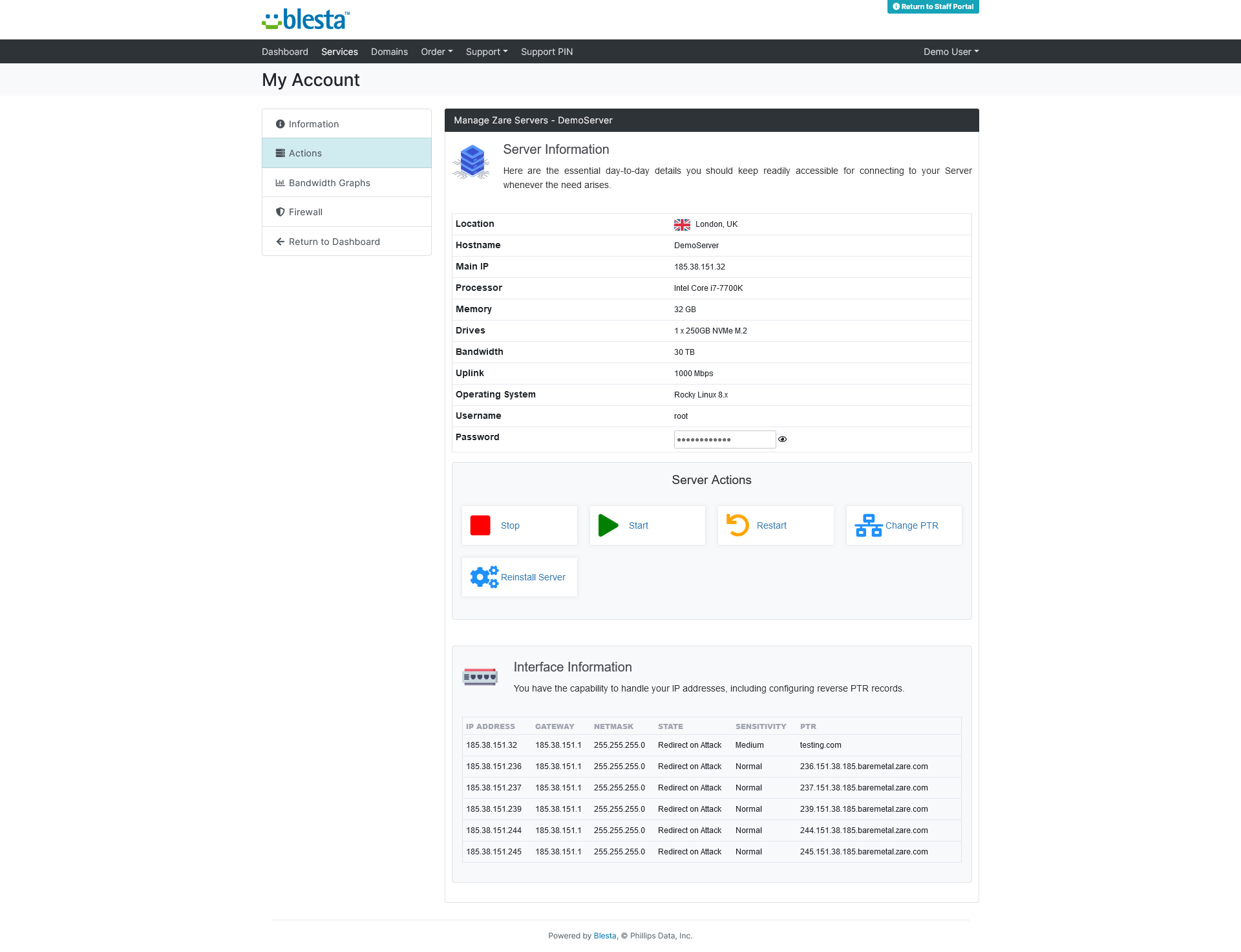 Zare Servers Blesta Module