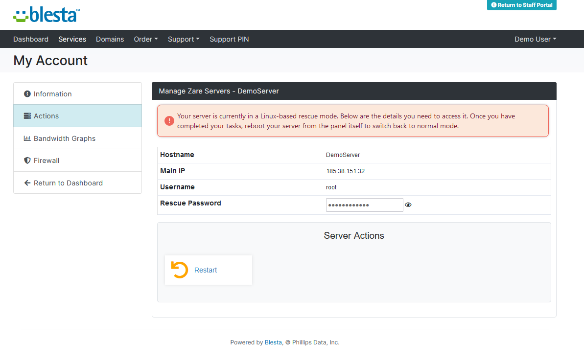 Zare Servers Blesta Module