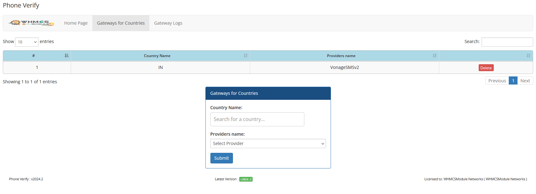 Phone Verify WHMCS Module