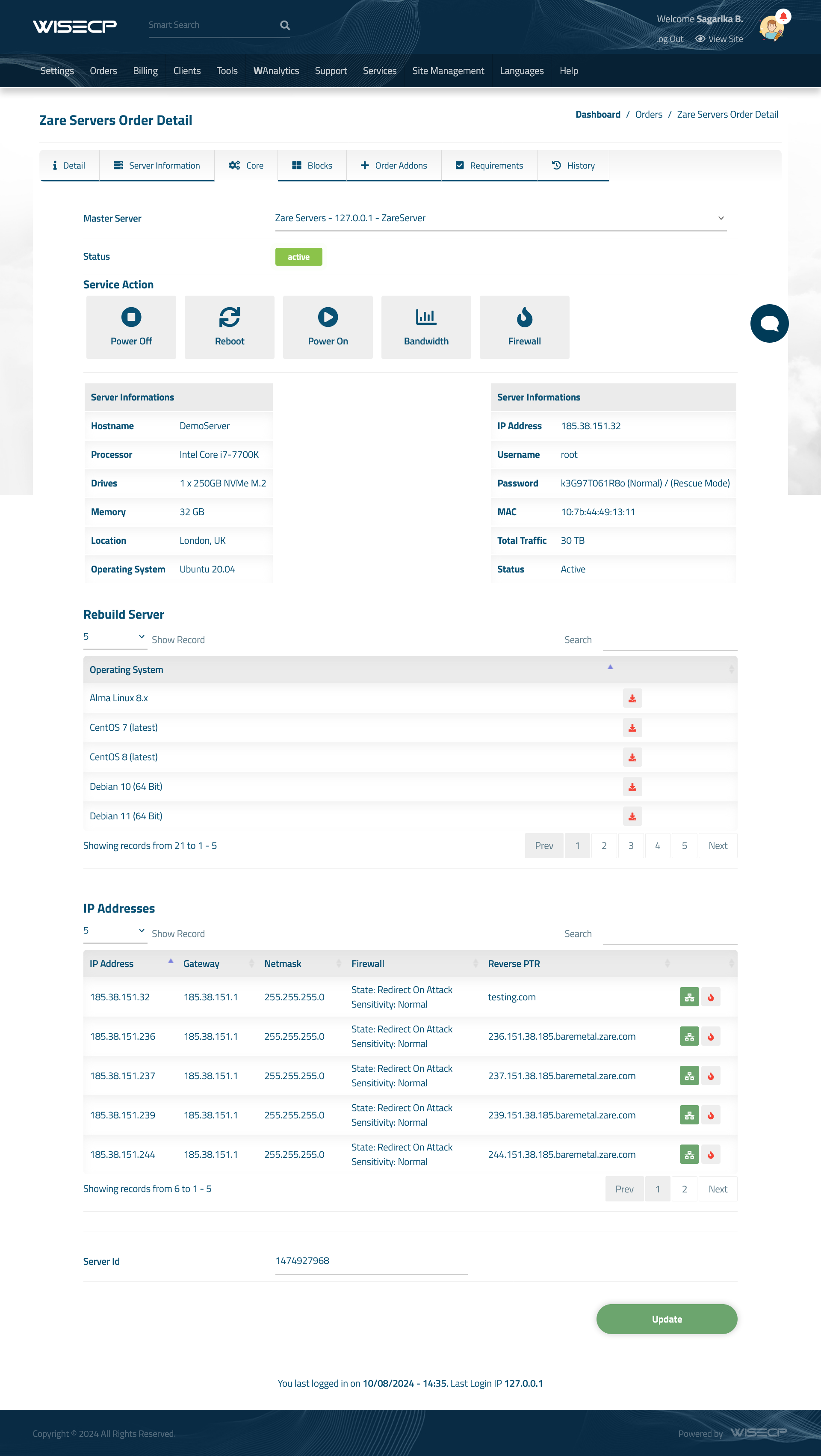 Zare Servers Automation WISECP Module