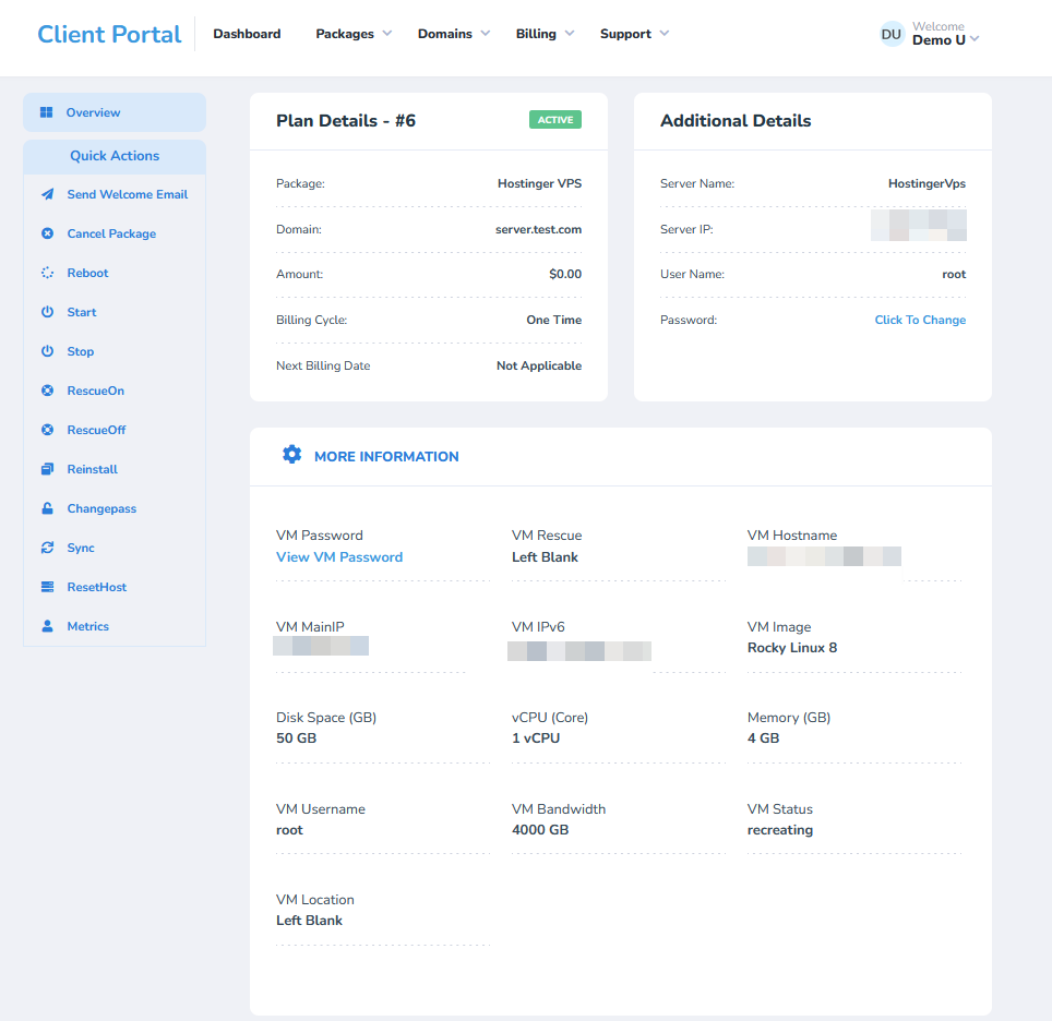 Hostinger VPS Clientexec